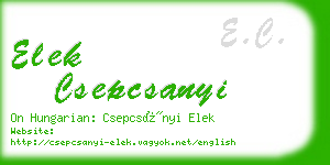 elek csepcsanyi business card